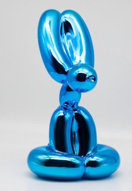 Jeff  Koons (after) - Balloon rabbit - Blue, Antiquités & Art, Art | Sculptures & Bois, Envoi