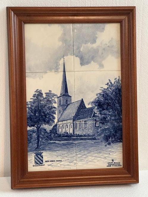 Delft Blauw - Ned. Herv. Kerk - Sassenneim - Plaque -, Antiek en Kunst, Antiek | Glaswerk en Kristal