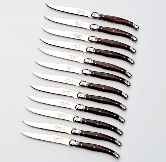 Laguiole - 12x Steak knives - Dark Brown - incl. Certificate, Antiek en Kunst, Antiek | Keukengerei
