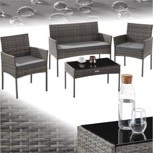 2eChoix | tectake® - Ensemble de jardin en osier Palese -, Huis en Inrichting, Tafels | Salontafels, Ophalen of Verzenden