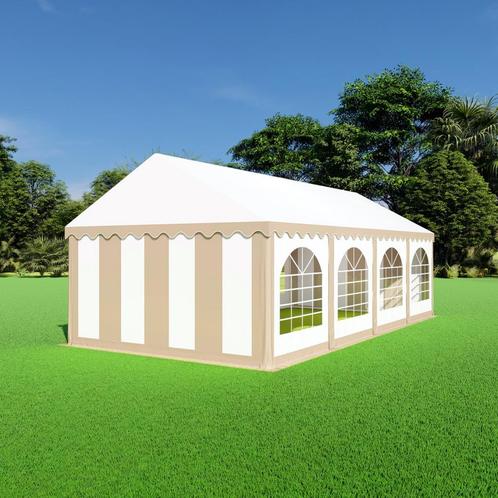 Partytent 4x8  PVC - Premium | Zandkleur / wit, Jardin & Terrasse, Tonnelles, Envoi