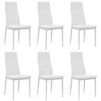 vidaXL Chaises Ã  manger lot de 6 blanc similicuir, Verzenden, Neuf