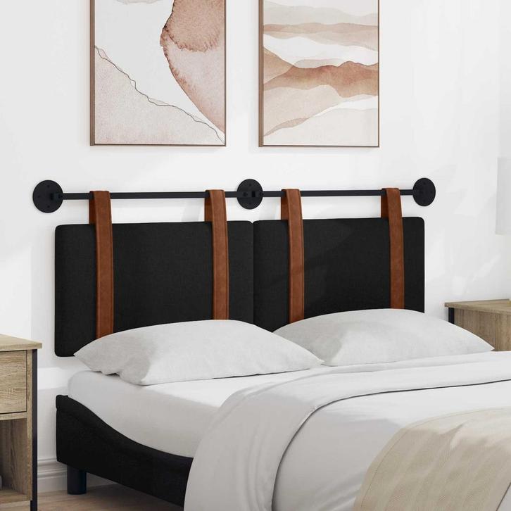 vidaXL Hangend hoofdbord Zwart Antiek PU, Huis en Inrichting, Slaapkamer | Bedden, Nieuw, Verzenden