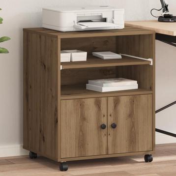 vidaXL Printerstandaard met wielen Artisan Eiken 60x48x74 cm disponible aux enchères