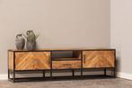 Tv-meubel Mangohout Kjeld 180 cm, Huis en Inrichting, Verzenden, Nieuw