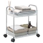 vidaXL Opbergtrolley 2-laags 37x28x43,5 cm acryl transparant, Doe-het-zelf en Bouw, Gereedschap | Handgereedschap, Verzenden, Nieuw