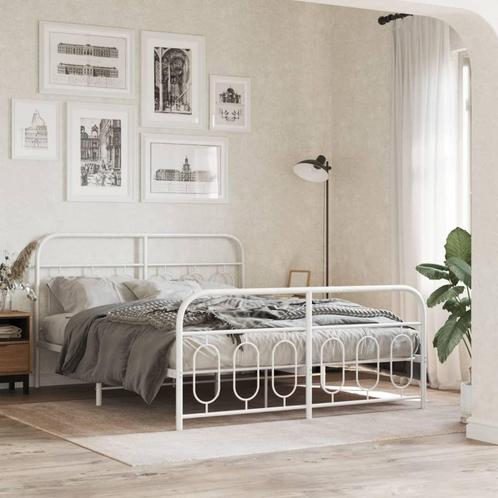 vidaXL Cadre de lit mÃ©tal sans matelas et pied de lit, Maison & Meubles, Chambre à coucher | Lits, Neuf, Envoi