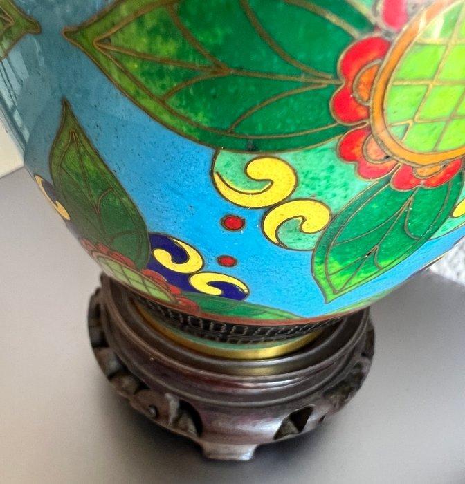 Vaas - Metaal - China - Paar cloisonné vazen (Zonder, Antiek en Kunst, Antiek | Overige Antiek