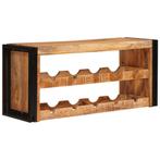 vidaXL Wijnrek Bruin 100 x 45 x 33 cm Massief Ruw Mango Hout, Huis en Inrichting, Verzenden, Nieuw