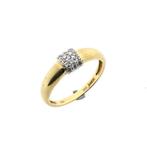 Gouden Jeunesse ring met diamant; 0,075 ct., Handtassen en Accessoires, Ringen, Gebruikt, Overige kleuren, Ophalen of Verzenden
