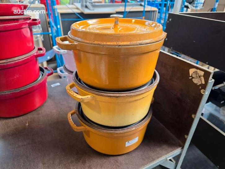 Gietijzeren braadpannen  (3x) STAUB LA COCOTTE, Huis en Inrichting, Keuken | Keukenbenodigdheden, Ophalen
