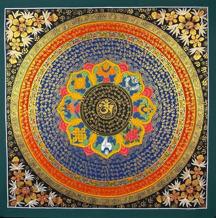 Authentieke OM-mantra mandala | Handgeschilderde mantra, Huis en Inrichting, Overige Huis en Inrichting