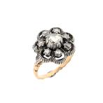 Gouden Victoriaanse ring met roos geslepen diamanten | Ca..., Gebruikt, Overige kleuren, Ophalen of Verzenden, 17 tot 18