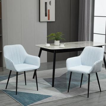 eetkamerstoel - ModerneStoelen - Armleuningen - Blauw, Blauw, Nieuw, Ophalen of Verzenden, Modern