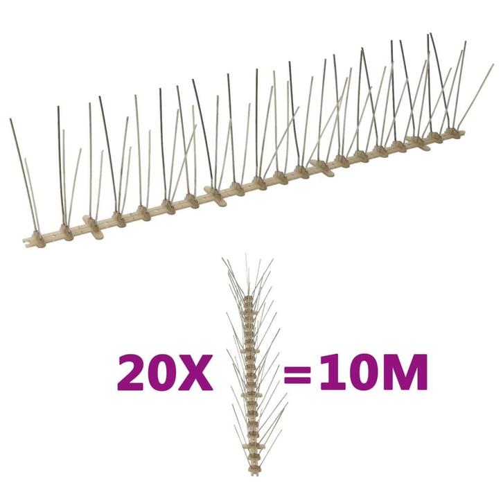 vidaXL Vogel- en duivenpinnen met 5 rijen 20 st 10 m, Tuin en Terras, Bestrijdingsmiddelen, Nieuw, Verzenden