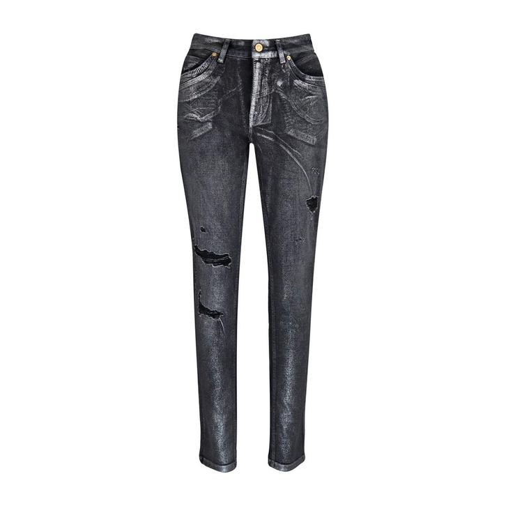 MAC • Mel jeans met zilveren coating • 36, Kleding | Dames, Broeken en Pantalons, Zwart, Nieuw, Maat 36 (S), Verzenden
