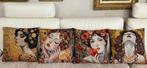 4 kussenhoezen van stevige stof - ambachtelijk bedrukt -, Nieuw