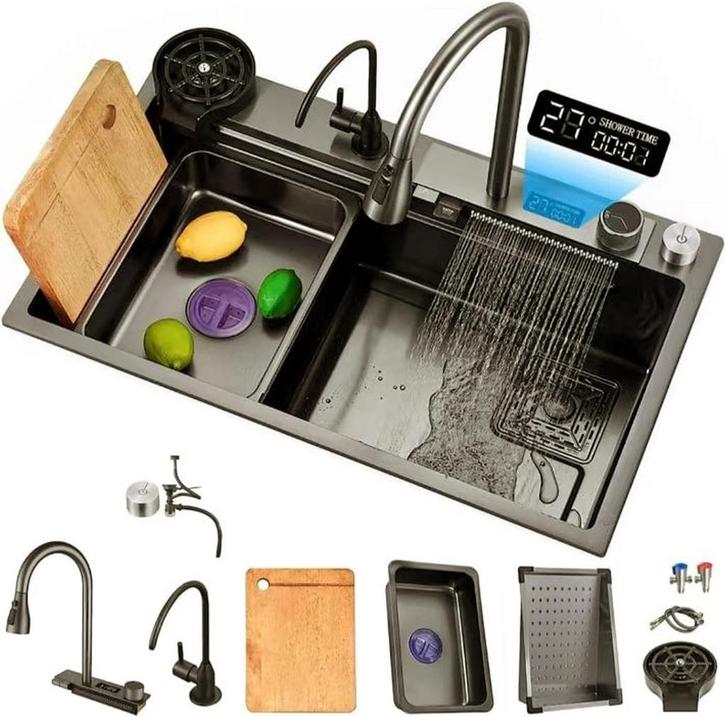 Fockety onderbouwkeukenspoelbak, 31,5 x 17,7 inch dubbele ro, Huis en Inrichting, Woonaccessoires | Overige, Nieuw, Verzenden