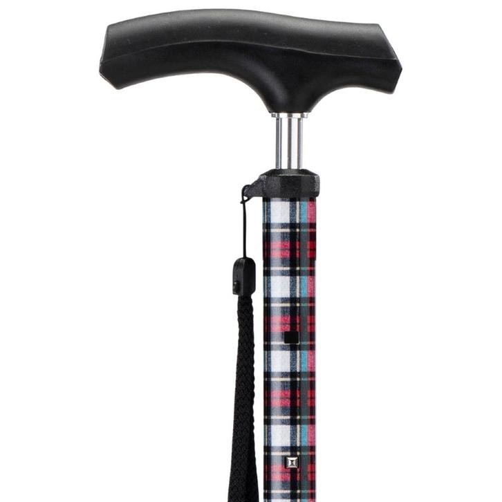 MultiMotion wandelstok telescopisch met rood geruite print e, Divers, Matériel Infirmier, Enlèvement ou Envoi