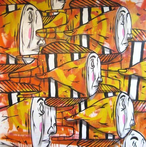 Mar (XX) - Into the Sun Tourists - XL, Antiek en Kunst, Kunst | Schilderijen | Modern