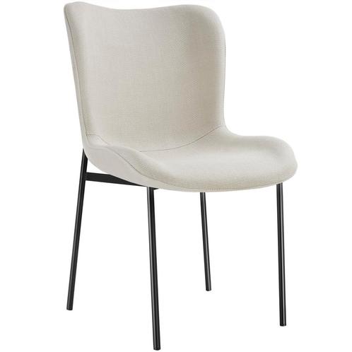 tectake Gestoffeerde stoel Tessa - Geweven stof gebroken wit, Huis en Inrichting, Stoelen, Verzenden