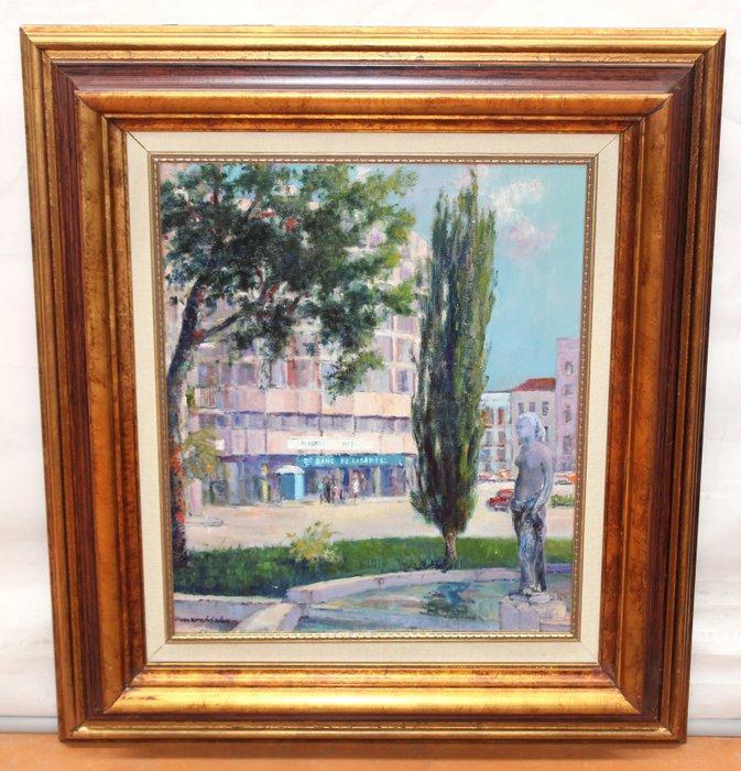 Antoni March i Salas (1923–2022) - Plaza Bonavista (Manresa), Antiek en Kunst, Kunst | Schilderijen | Klassiek