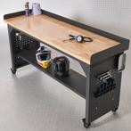 Datona Werkbank PRO met bamboe werkblad en legbord, Doe-het-zelf en Bouw, Ophalen of Verzenden, Nieuw