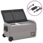vidaXL Koelbox met wielen en adapter 50 L PP en PE zwart en, Elektronische apparatuur, Verzenden, Nieuw