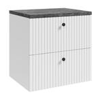 Badplaats Wastafelkast Saros 60 cm - Wit -  Met Bovenblad, Verzenden, Nieuw