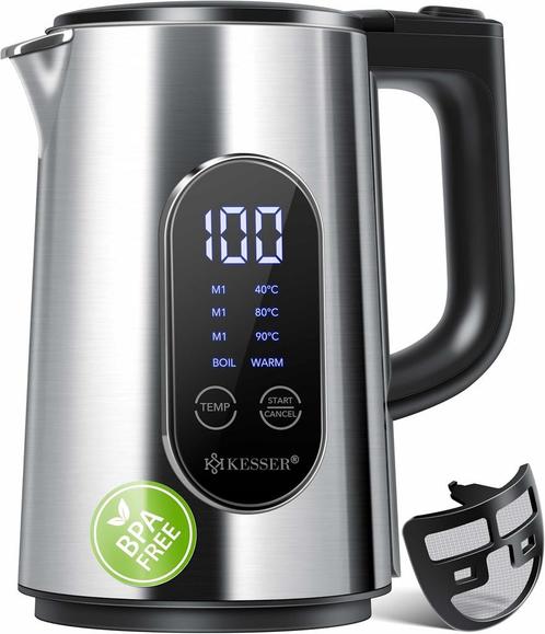 RVS waterkoker - 1,7 liter - LED-display - 4 standen - van, Elektronische apparatuur, Waterkokers, Verzenden