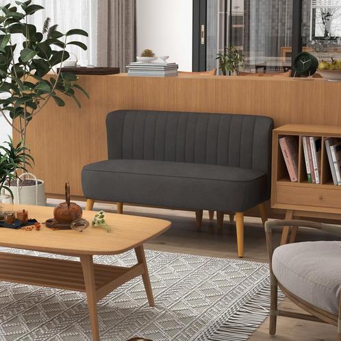 Loveseat - Houten Poten - 2-Zits - Donkergrijs, Huis en Inrichting, Zetels | Zetels, Nieuw, Stof, Ophalen of Verzenden