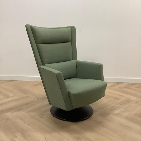 Kinnarps Apollo Relax fauteuil met draaiplateau, groen, Huis en Inrichting, Stoelen, Zwart, Gebruikt, Eén