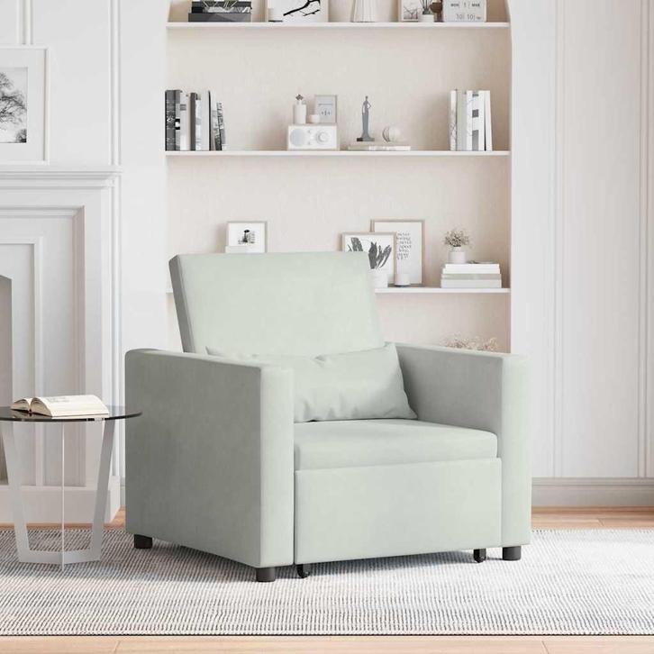 vidaXL Enkel Slaapbank met wielen Lichtgrijs 90 x 165 x 87, Huis en Inrichting, Fauteuils, Nieuw, Verzenden
