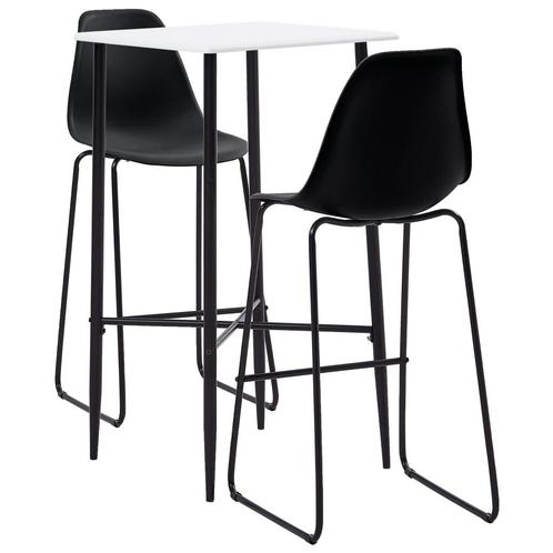 vidaXL 3-delige Barset kunststof zwart, Huis en Inrichting, Complete eetkamers, Nieuw, Verzenden