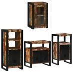vidaXL Badkamermeubel Set 4 pcs Multikleur Massief, Huis en Inrichting, Verzenden, Nieuw