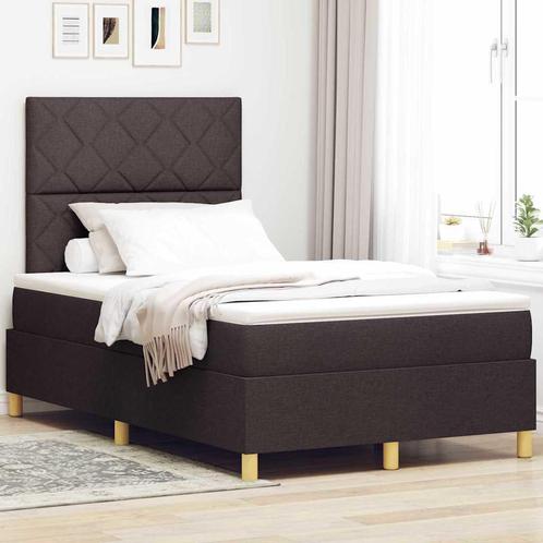vidaXL Boxspring bed met matras Donkerbruin 120 x 200 cm, Huis en Inrichting, Slaapkamer | Bedden, Nieuw, Verzenden