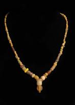 Oud-Romeins Glas Gele kralen ketting  (Zonder Minimumprijs), Antiek en Kunst