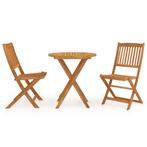 vidaXL 3-delige Tuinset inklapbaar massief acaciahout, Tuin en Terras, Tuinsets en Loungesets, Verzenden, Nieuw, Tuinset