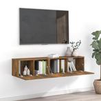 vidaXL 2-delige Tv-meubelset bewerkt hout gerookt, Huis en Inrichting, Kasten |Televisiemeubels, Verzenden, Nieuw