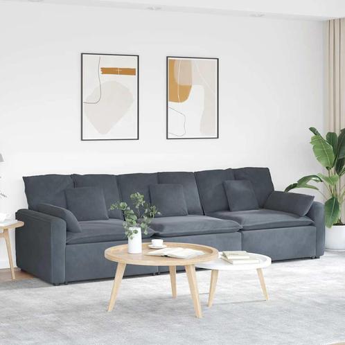 vidaXL Modulaire bank met kussens donkergrijs, Huis en Inrichting, Zetels | Voetbanken en poefs, Nieuw, Verzenden