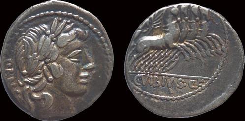 90bc Roman C Vibius C f Pansa Ar denarius zilver, Postzegels en Munten, Munten en Bankbiljetten | Verzamelingen, Verzenden