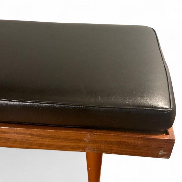 Gangbankje - Teak, Leder, Antiek en Kunst, Kunst | Designobjecten