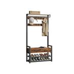 Kapstokbankje - Schoenenopslag - 10 Haken - Bruin/Zwart, Huis en Inrichting, Woonaccessoires | Kapstokken, Ophalen of Verzenden