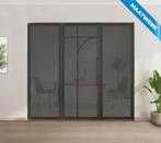 Enkele stalen taatsdeur met glaspaneel Zwart5 Vlaks rond Roo, Nieuw, Metaal, Overige typen