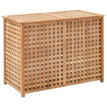 vidaXL Wasmand 87,5x46x67 massief walnotenhout, Huis en Inrichting, Verzenden, Nieuw
