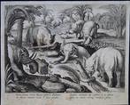 Jan Van Der Straet (1523-1605) - A herd of elephants, Antiquités & Art