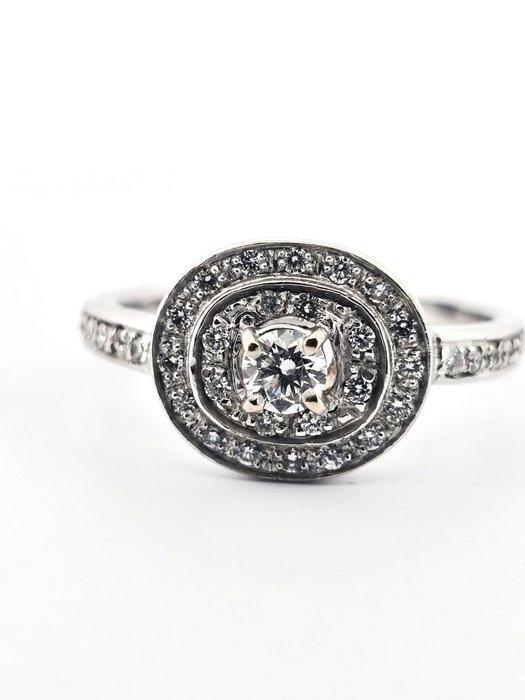 Ring - 18 karaat Witgoud - 1.10ct. tw. Diamant (Natuurlijk), Handtassen en Accessoires, Ringen