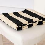 Zwart en beige gestreept - Elegante stof - Glanzend en