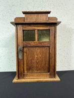 Kast - Art Deco Amsterdamse school Wandkastje - Glas, Hout, Antiek en Kunst