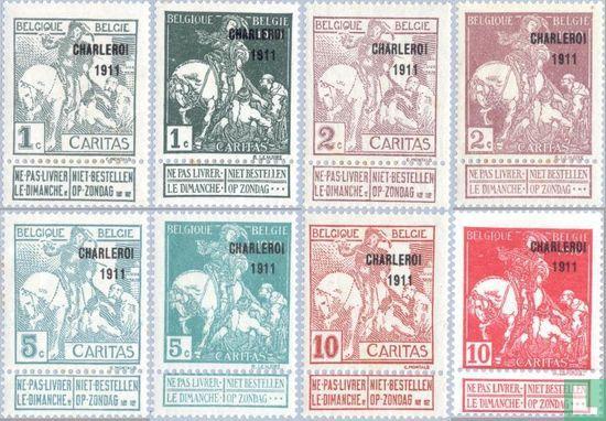 België - Caritas, met opdruk CHARLEROI 1911 - 1911, Postzegels en Munten, Postzegels | Europa | België, Postfris, Verzenden